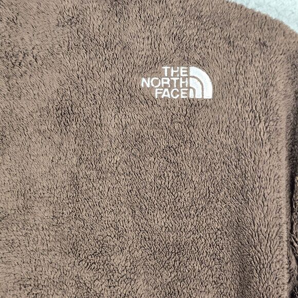 North Face Osito Brown Plush Fleece Jacket Full Zip Soft Teddy Cozy Women Large - Picture 10 of 13